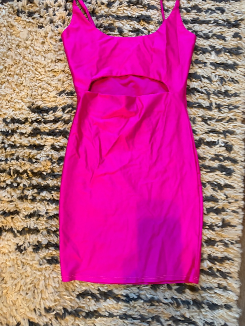 Fashion Nova Hot Pink Cutout Bodycon Mini Dress